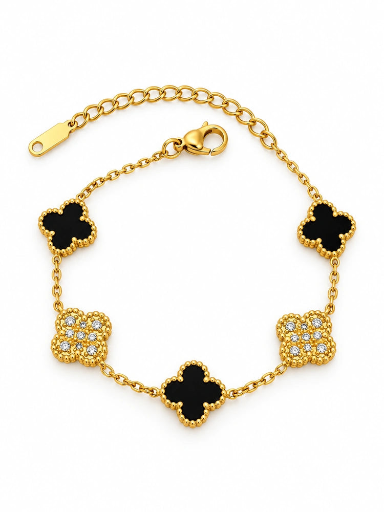 Pulsera Tréboles de Luz Negros