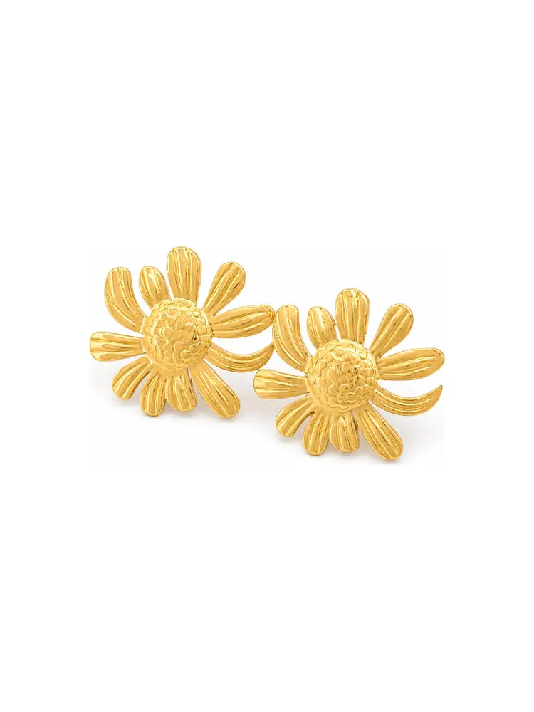 Aretes Flor Dorada