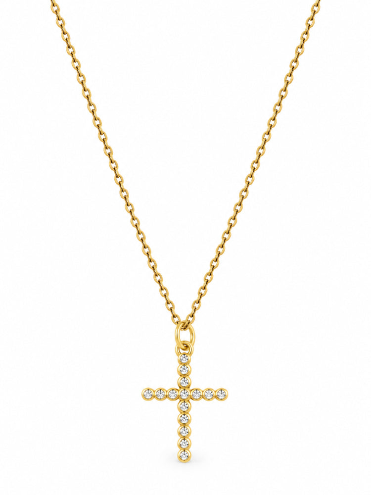 Cadena Cruz de Luz Dorada