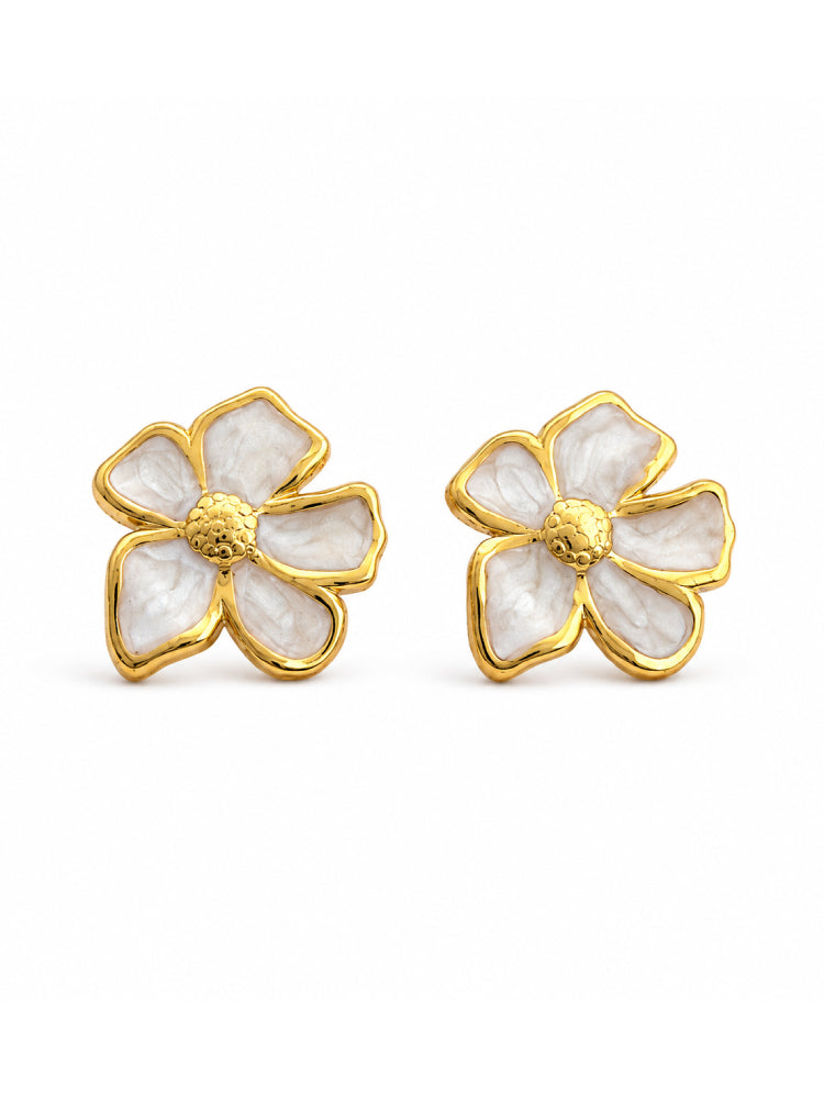 Aretes Flor Nácar