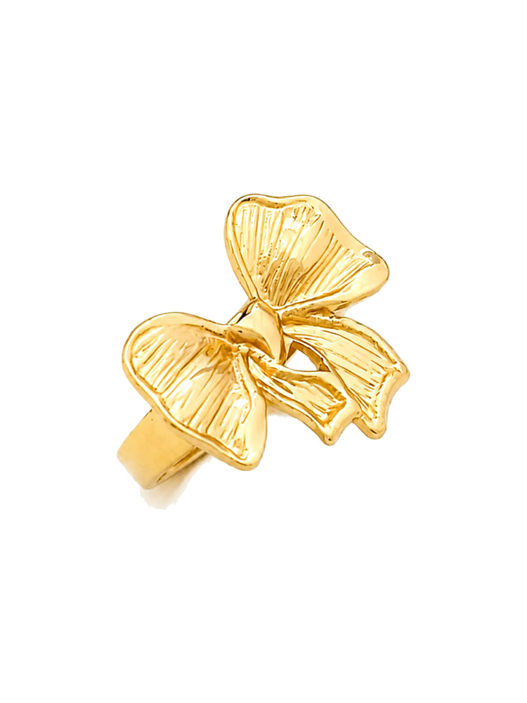 Anillo Ajustable Lazo Dorado