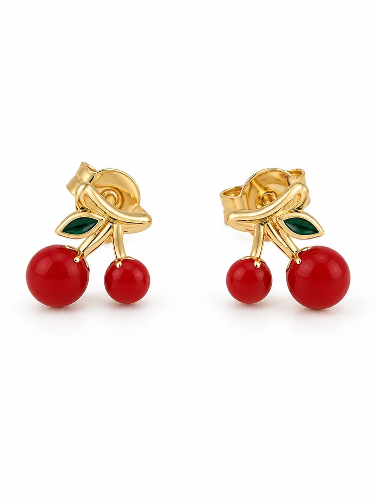 Aretes Cerezas Rojas
