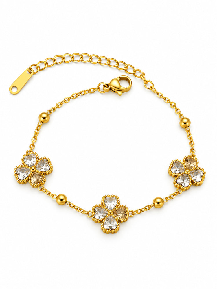 Pulsera Tréboles de Cristal