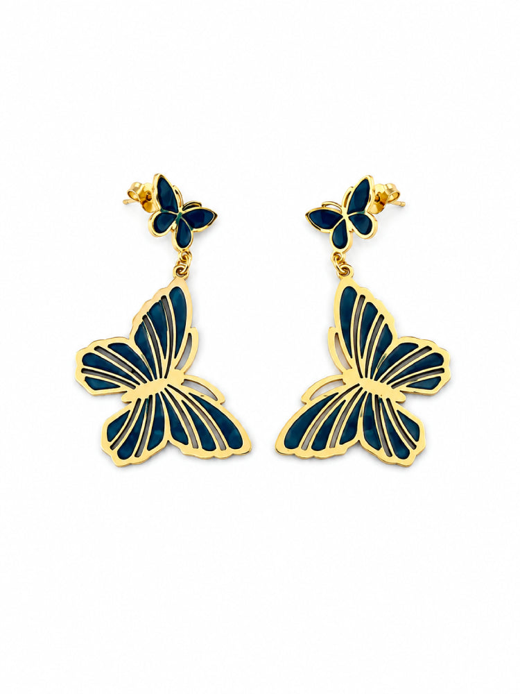 Aretes Mariposa Azul