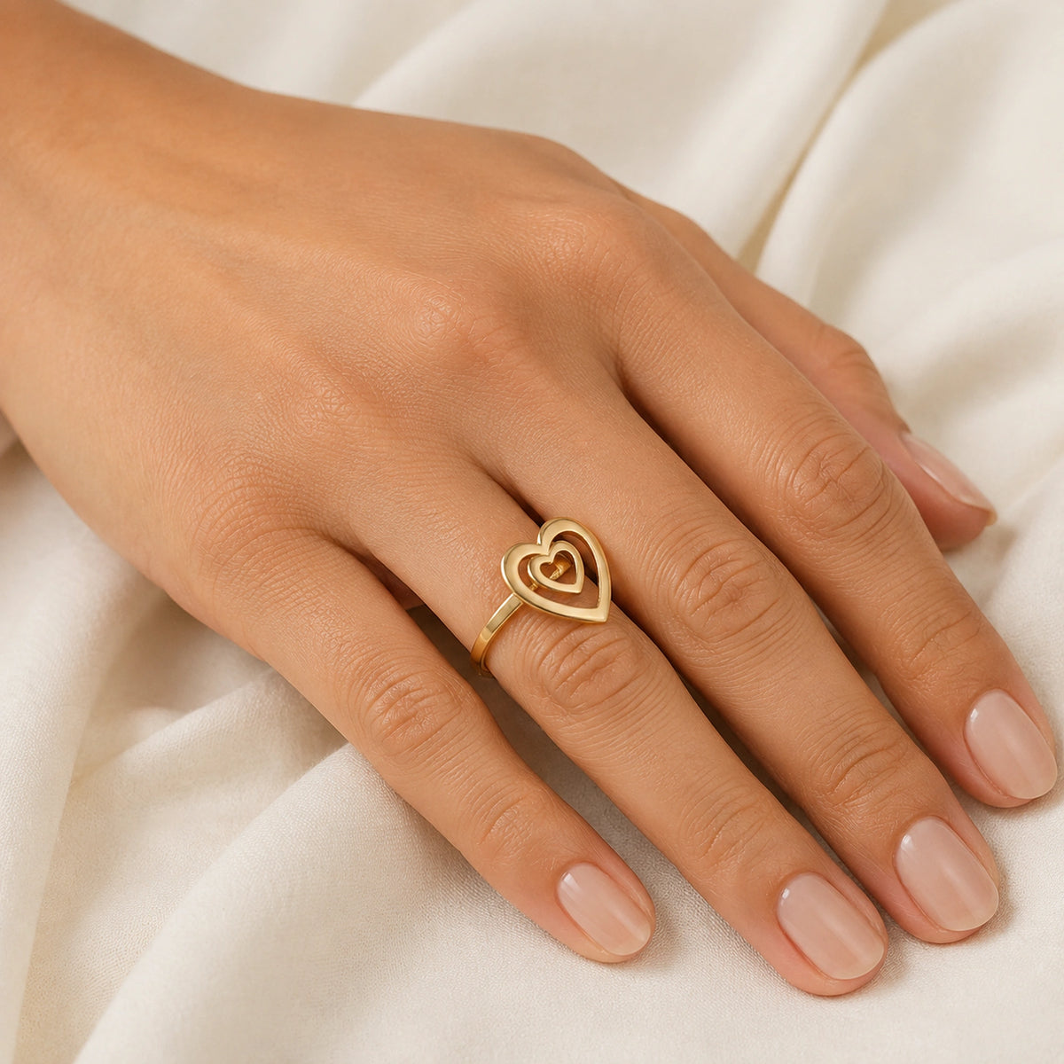 Anillo Ajustable Corazón Moderno