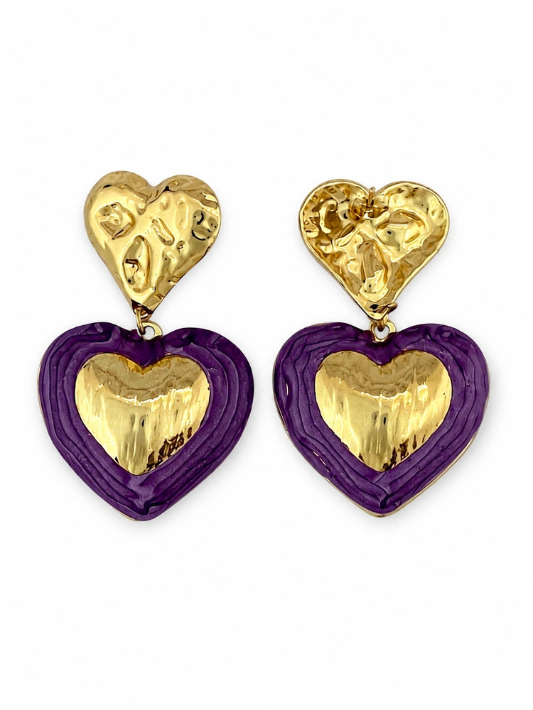 Aretes Corazón Violeta