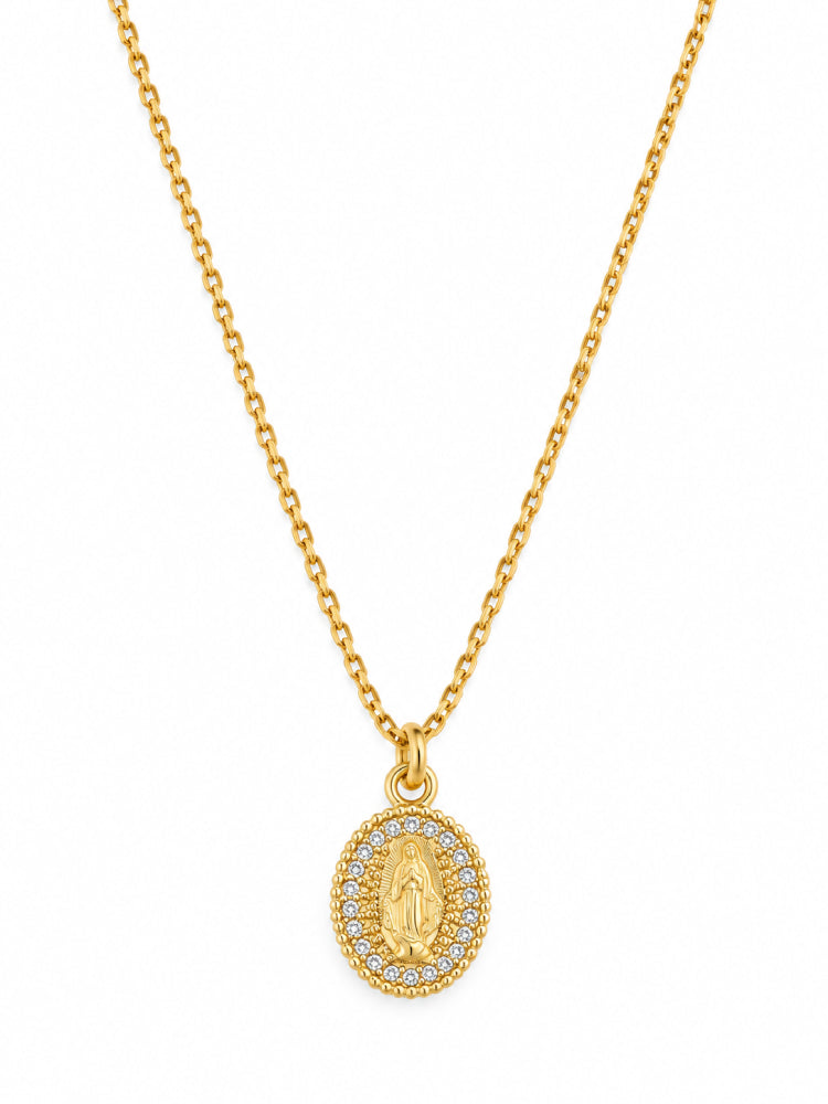 Cadena Medalla Ovalada Dorada