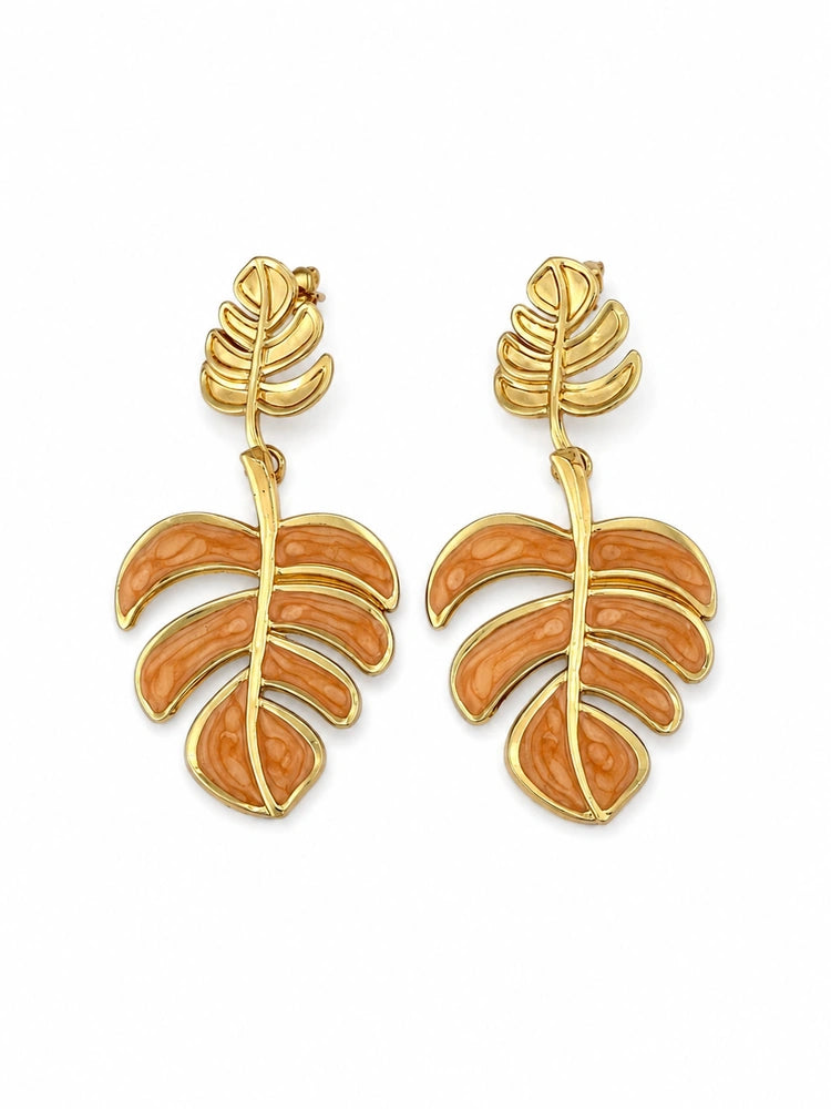 Aretes Hoja Ámbar