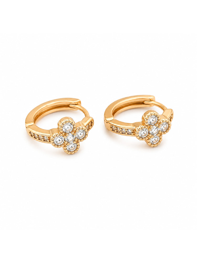 Argollas Flor Cristal