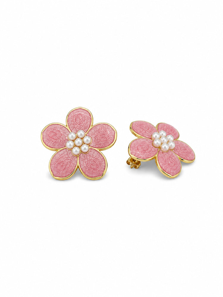 Aretes Flor Rosa