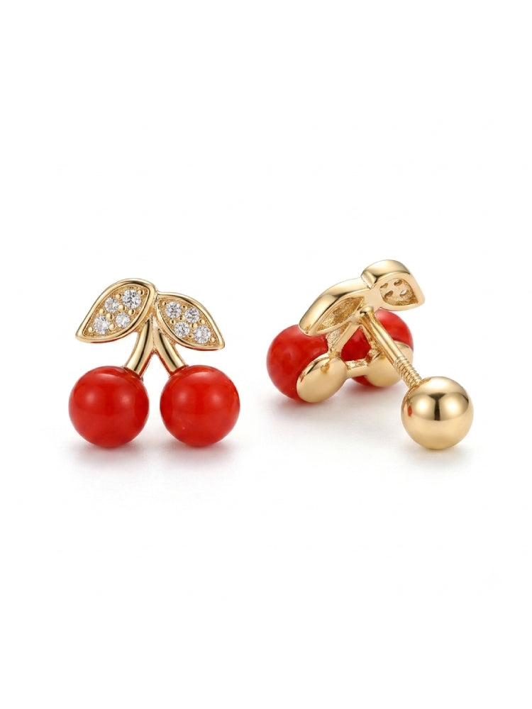 Aretes Cerezas Carmesí