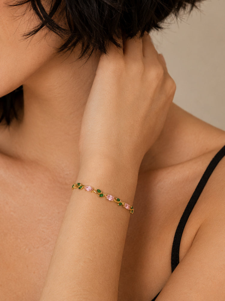 Pulsera Jardín Rosa