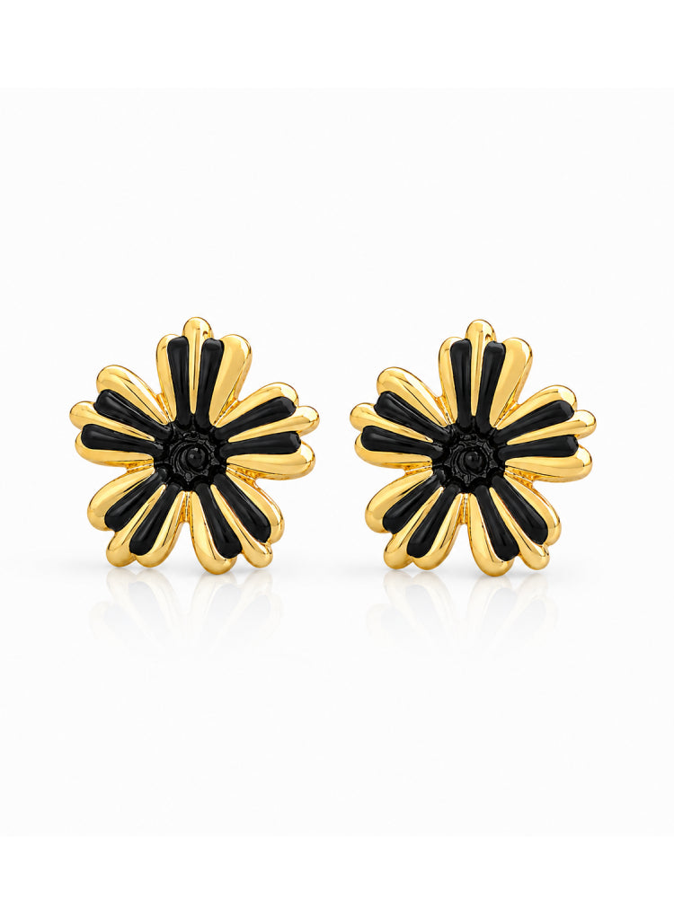 Aretes Flor Aurora Negra
