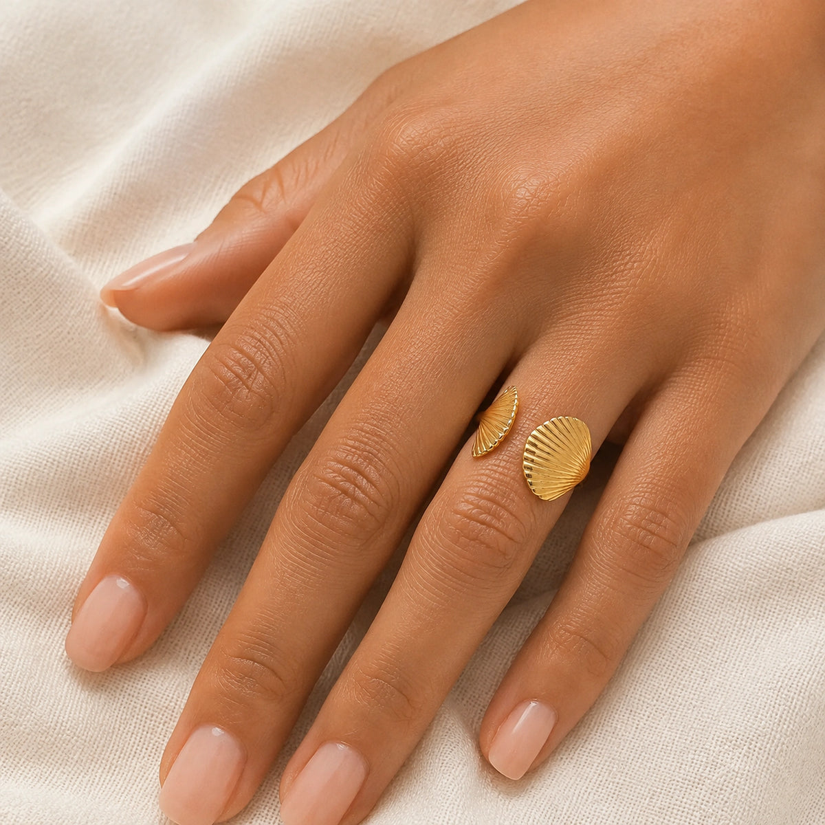 Anillo Ajustable Conchas Dual