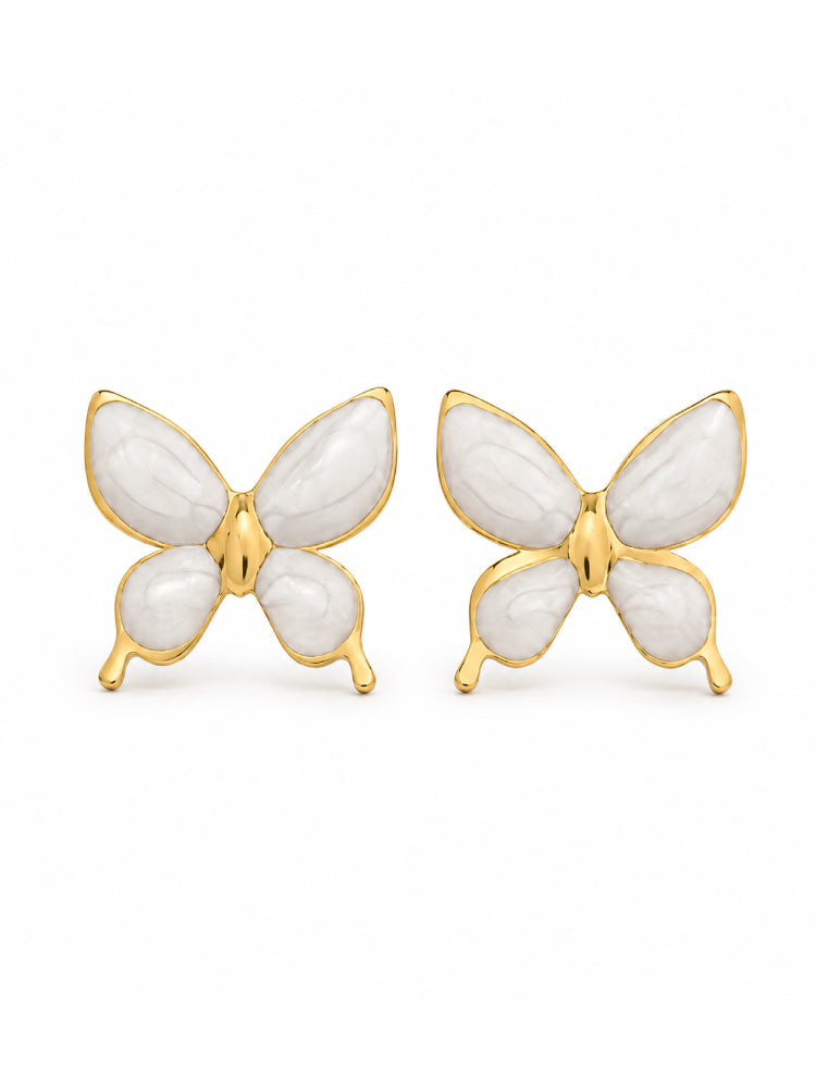 Aretes Mariposa Blanca