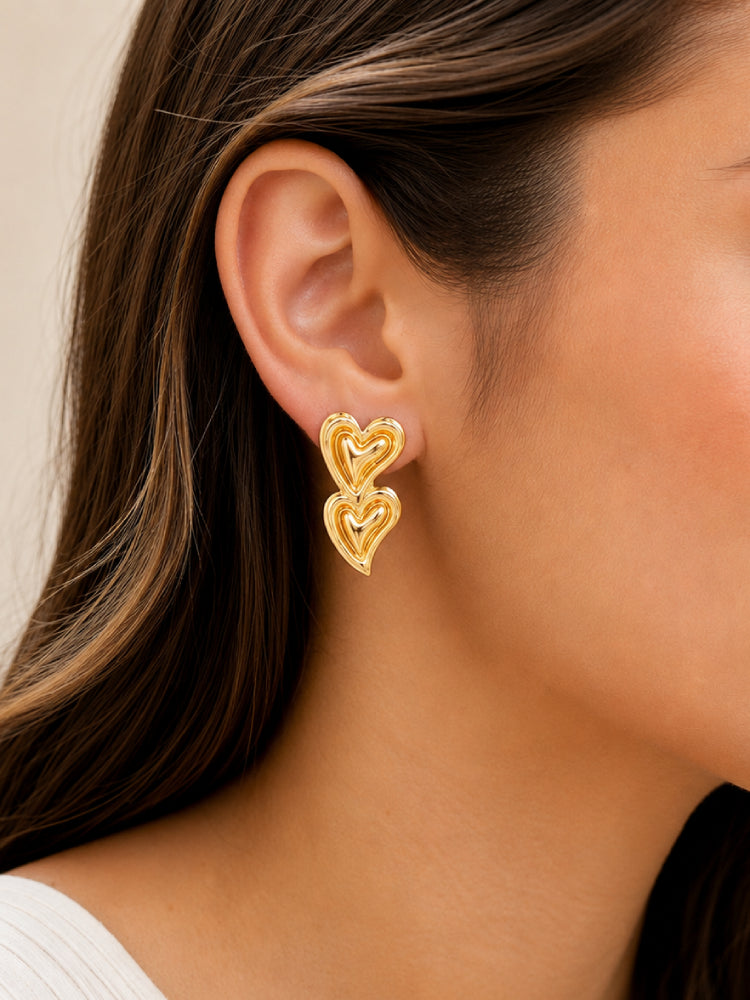 Aretes Doble Corazón