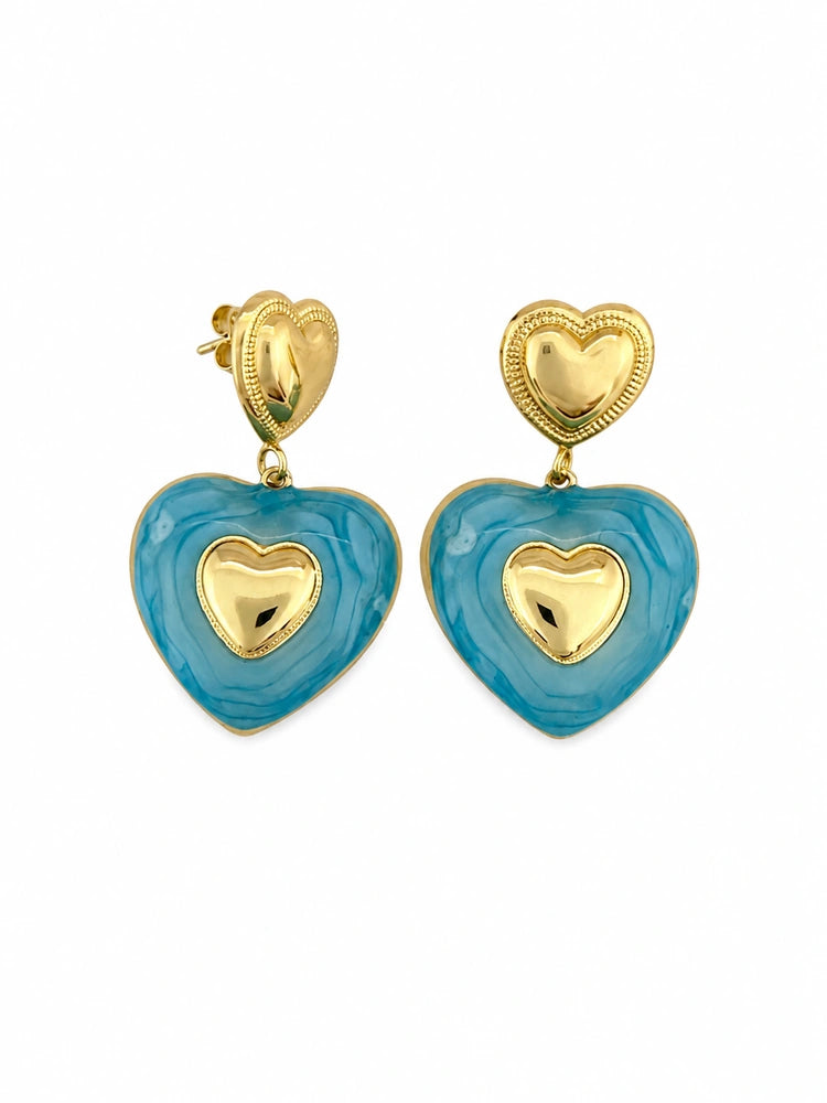 Aretes Corazón Turquesa