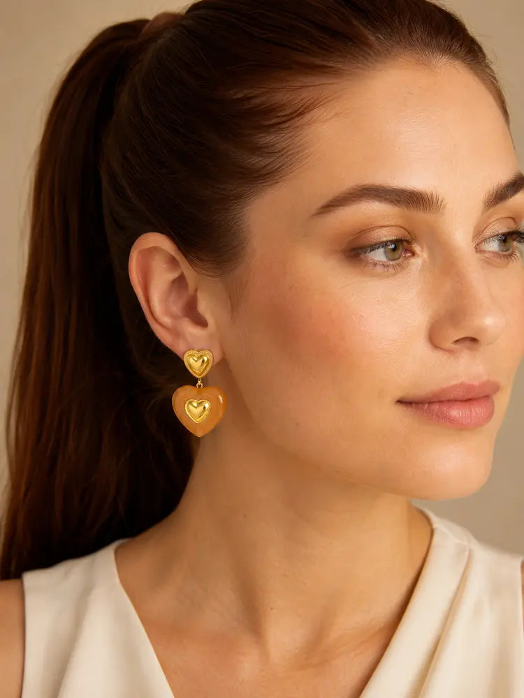 Aretes Corazón Champagne